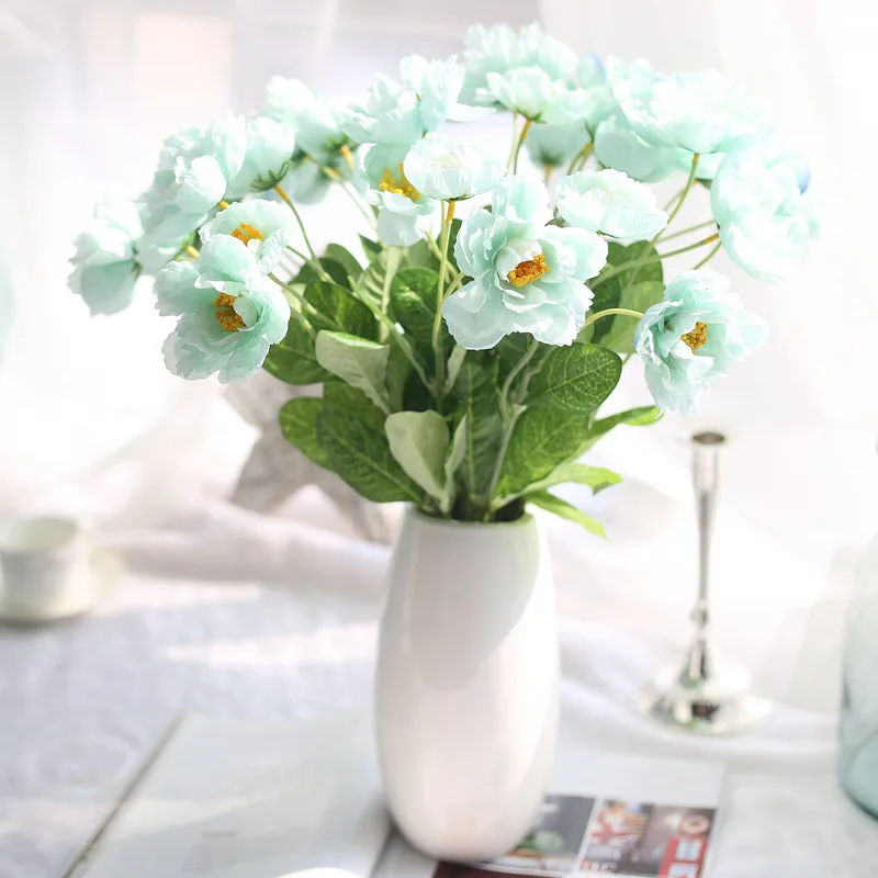 1 шт. Шелковый Маковый цветочный винтажный букет невесты с розмарином на свадьбу