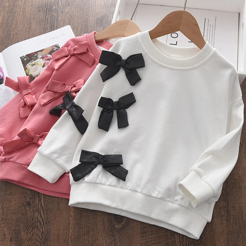 

Baby Girls Autumn Fall Clothes Fashion Cute Bow Sweatshirts Children's Spring Sweet Tops Clothing Casual Suit Princess Outfits