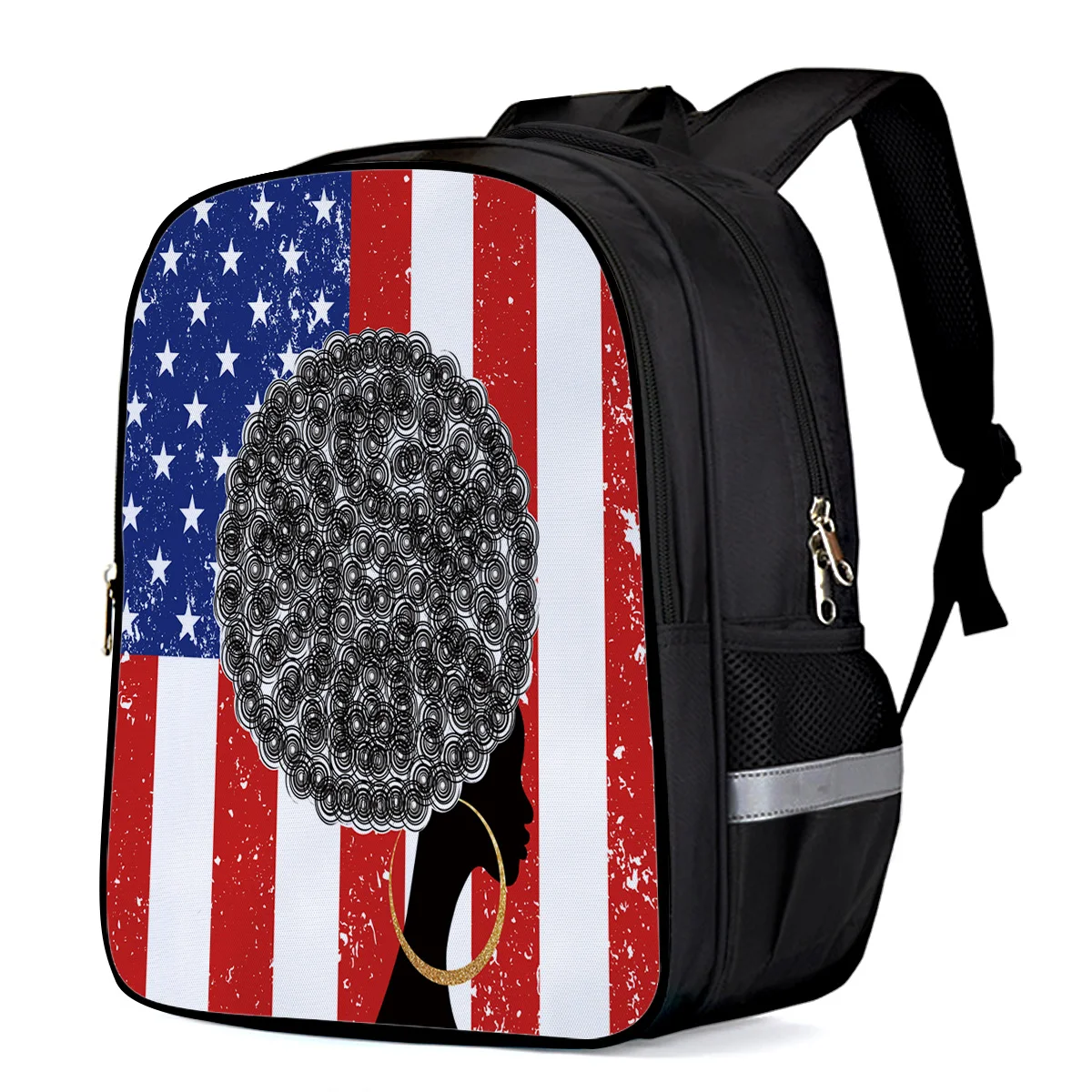 Ретро Американский Флаг Африканский женский многофункциональный рюкзак