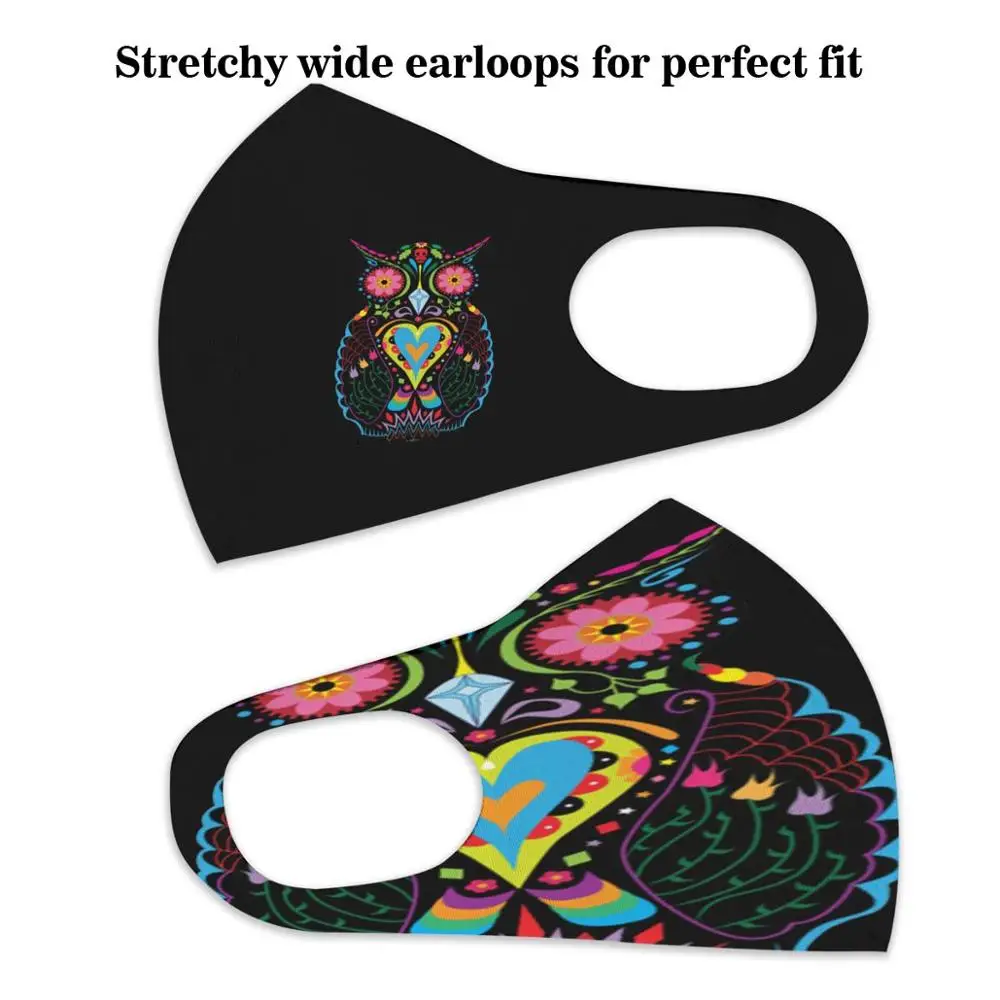 Маска-Антивирусная хлопковая для лица с фильтром День мертвых Совы | Аксессуары