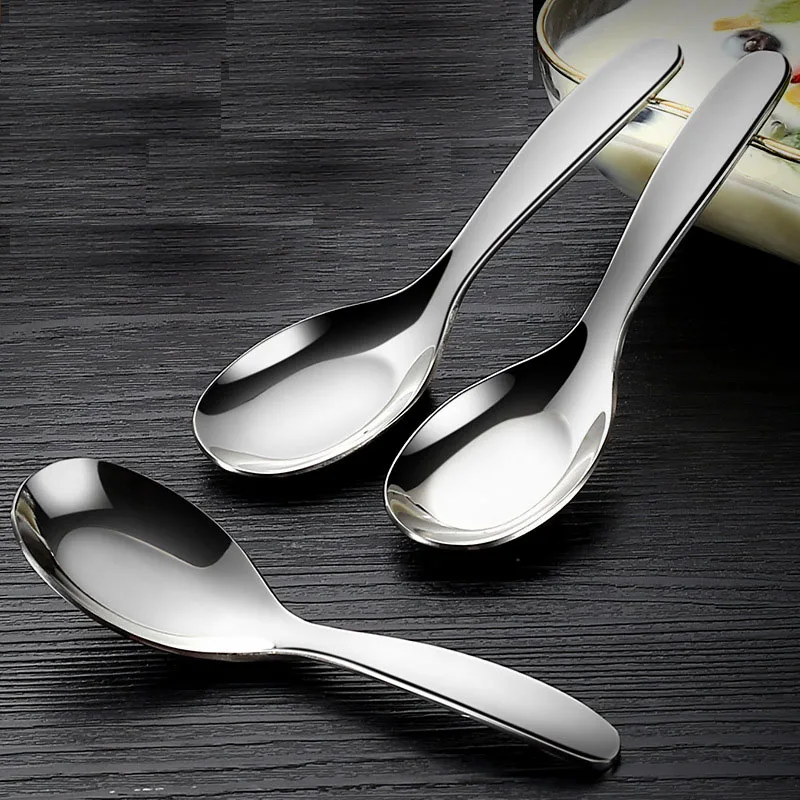 

1 Pcs 316 Stainless Steel Spoon Family Soup Spoon 18/10 Stainless Steel Kitchen Cooking Spoon Honey Dessert Ice Cream Spoon
