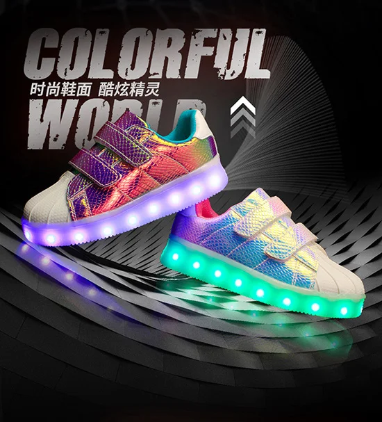 

New Usb Rechargable Led Kids Shoes With Light,Boys Girls Superstar Shoes Women,Men Fashion Light Up Led Glowing Shoes