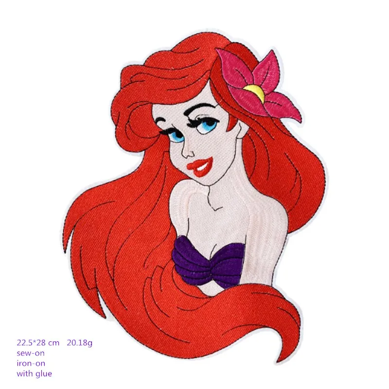 Тканевая вышивка русалка с большими тканевыми аксессуарами для одежды