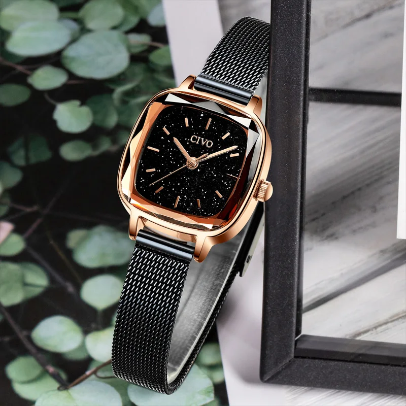 CIVO женские часы Montre Femme 2019 кварцевые для девочек Роскошный Браслет сетка ремешок