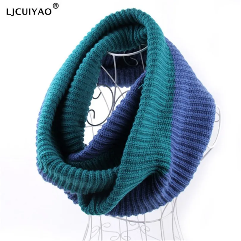 Зимний шарф унисекс LJCUIYAO вязаные шарфы воротник обогреватель для шеи женский