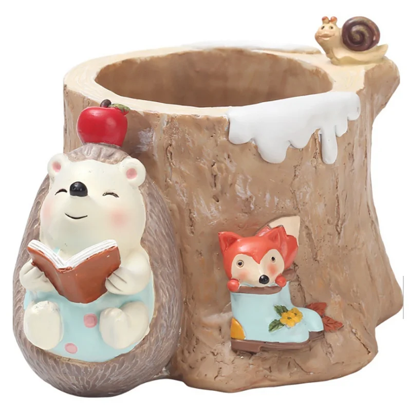 

Lovely Resin Succulents Flowerpot Mini Hedgehog Travel Life Theme Flowerpot Crafts Desktop Garden Potted Decor Garden. 2