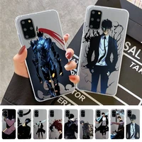comics solo leveling cool sung jin woo phone case for samsung a 10 20 30 50s 70 51 52 71 4g 12 31 21 31 s 20 21 plus ultra