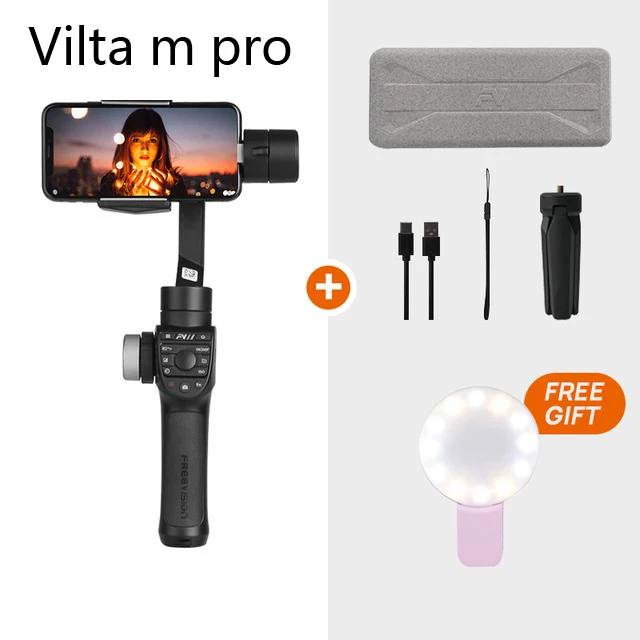 Vilta M Pro Only Обратитесь в службу поддержки по купонам Freevision Vilta M Pro Vilta-m 3-осевой Карманный шарнирный стабилизатор для смартфона стабилизатор для iPhone samsung GoPro Экшн камеры vs гладкой 4 Осмо 2 - Цвет: Vilta M Pro Only