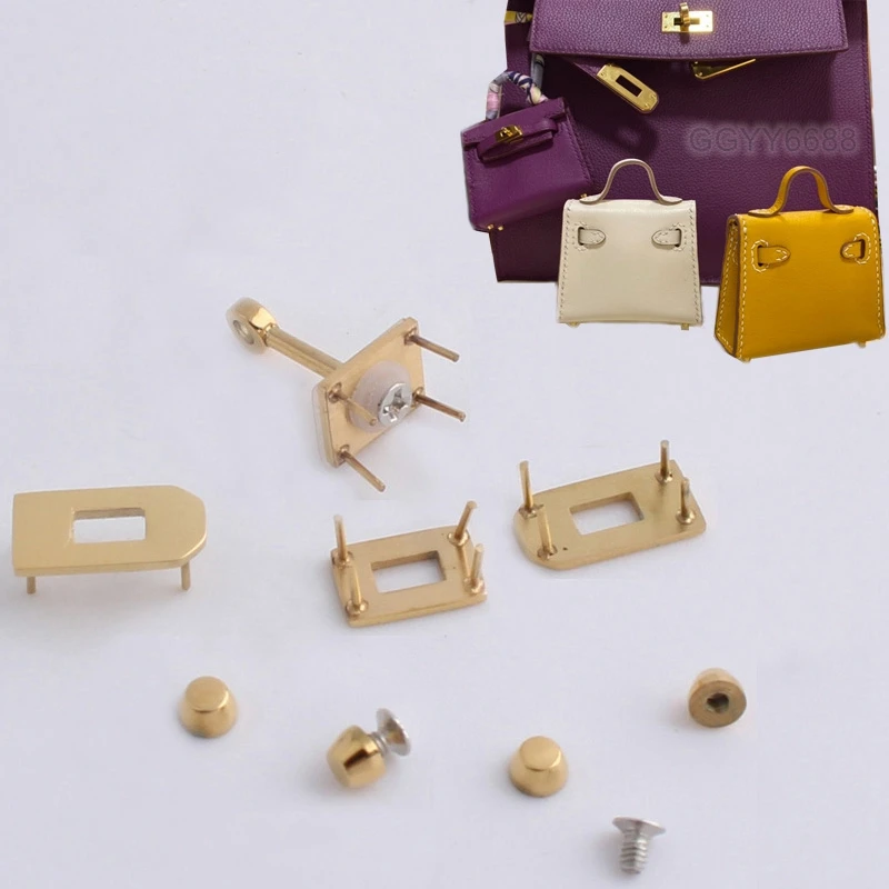 New rectangle eyelets hanger for bags  fashion hardware wholesale a set of locks fittings bag handbags purse