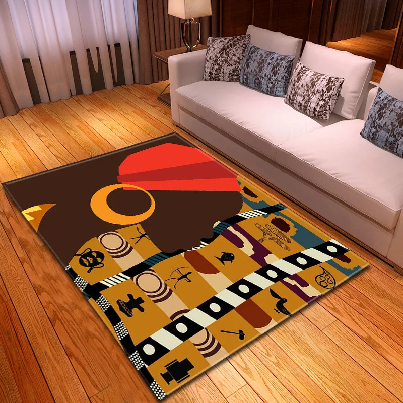 

3D African woman beauty carpet bedroom livngroom restaurant floor mat Parlor large rugs soft hallway home Dec kitchen kids rug