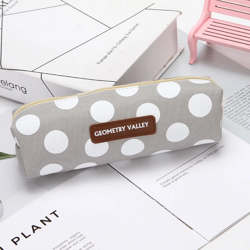 Лаконичный однотонный черный пенал для девочек и мальчиков школьный холщовый