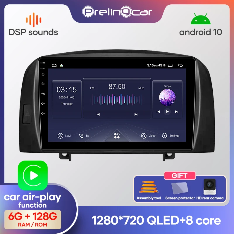 Система Android 9 0 Автомобильный сенсорный экран IPS стерео для HYUNDAI SONATA NF player