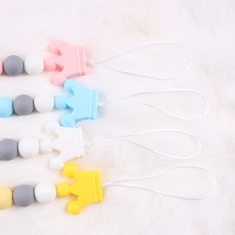 

Latest Newborn Pacifier Clip Chain Silicone Donuts Teether Baby Dummy Holder Handmade Speenkoord Gifts Infants Toy Eco-Friendly