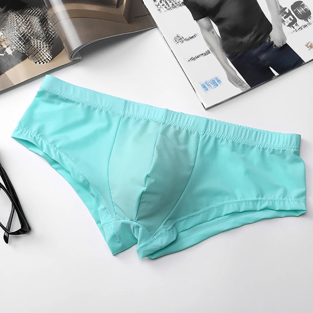 New Mens Elastic Seamless Underwear Boxers Ultra-Thin Breathable Boxer Shorts Cueca Ice Silk Seamless Low Waist Soft Underpants