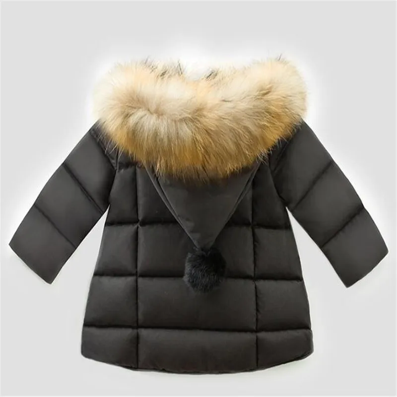 Baby Girls Coat Thick Warm Cotton Real Fur Winter Hooded Newborn Jackets Coats Infant Toddler Outerwear Clothing 1-4Y | Детская одежда