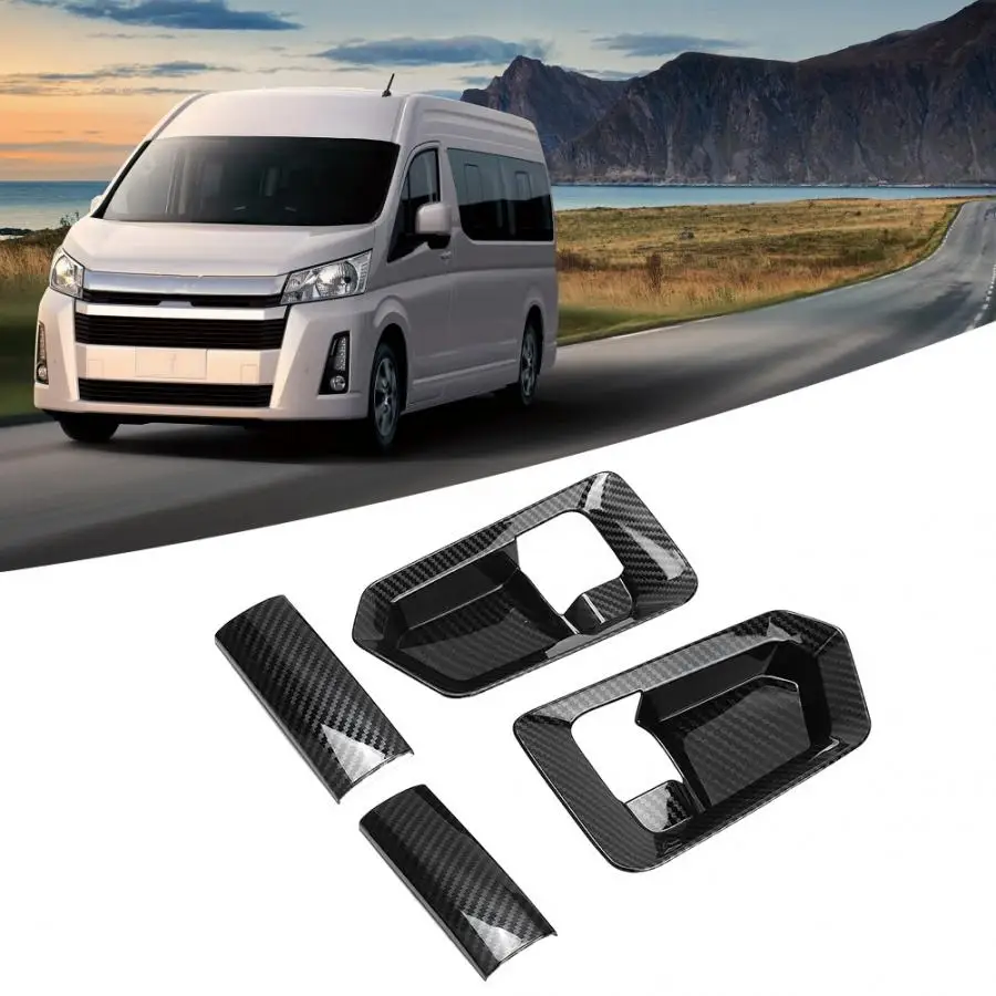 4 шт./компл. внутренняя дверная ручка отделка карбоновое волокно крышка