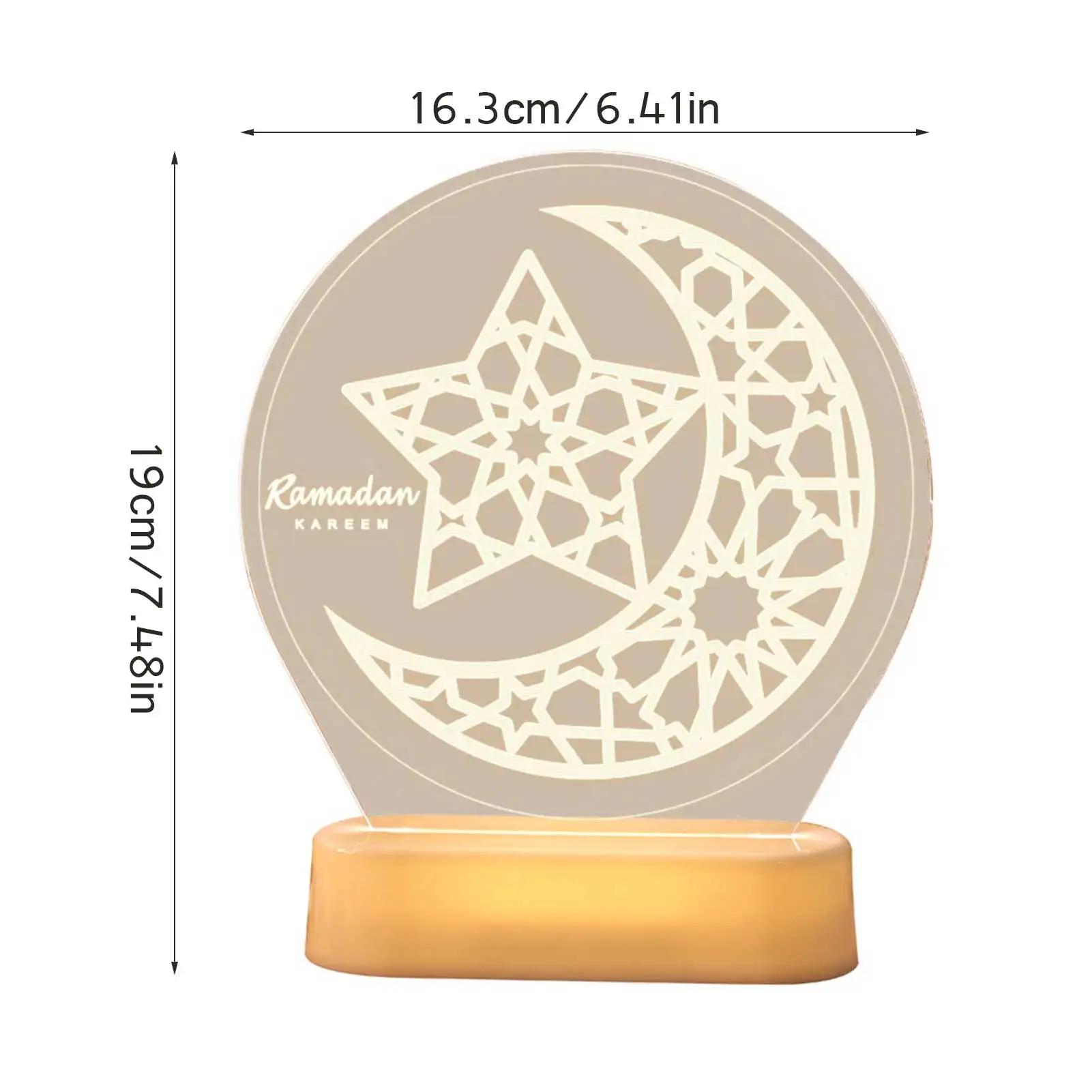 

Eid Mubarak Festival Decor 3D Decoration Lamp Night Light Ornament Creative Sleep Light Bedroom Decor Gift For Children Girls