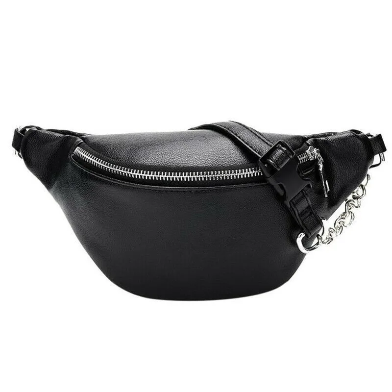 

2021 New Style Fashion Bum Bag Fanny Pack Travel Waist Festival Money Belt PU Leather Pouch Holiday