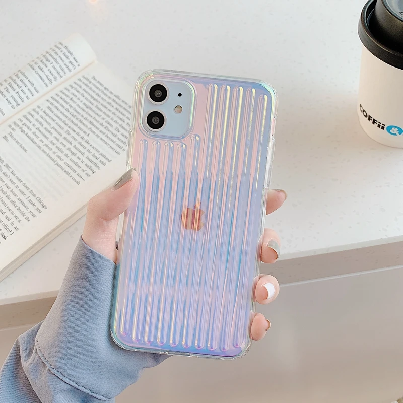 Для iPhone 6 6s 7 8 Plus 11 Pro X XS XR Max градиент цвета радуги голографическое зеркало