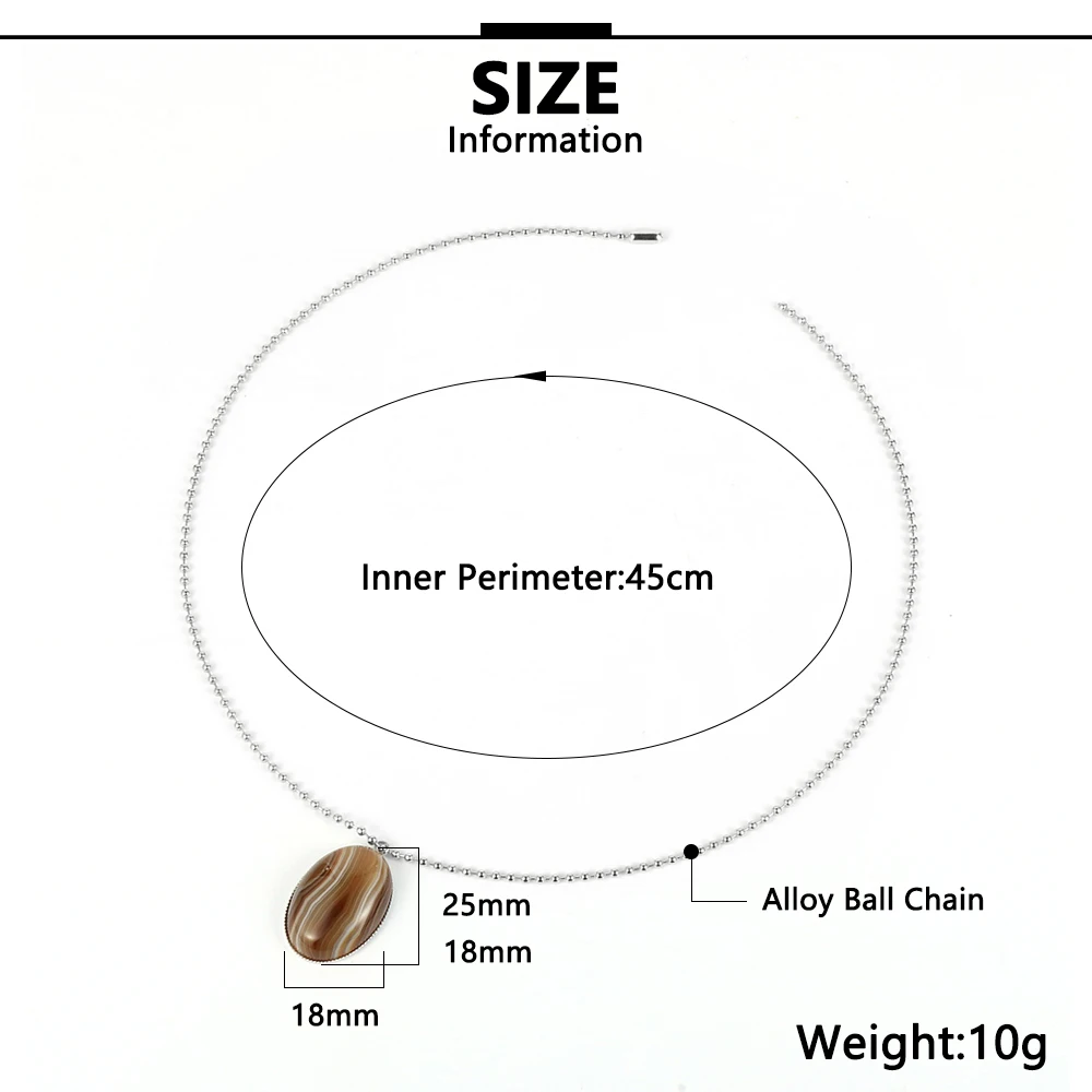 Женское и мужское ожерелье с подвеской из натурального камня овальной формы