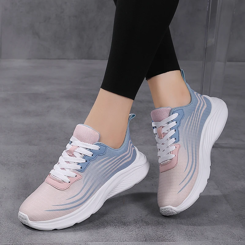 

Women's sports shoes, mesh, breathable, non-slip, running shoes for women, maximum size 42 pink walking shoes