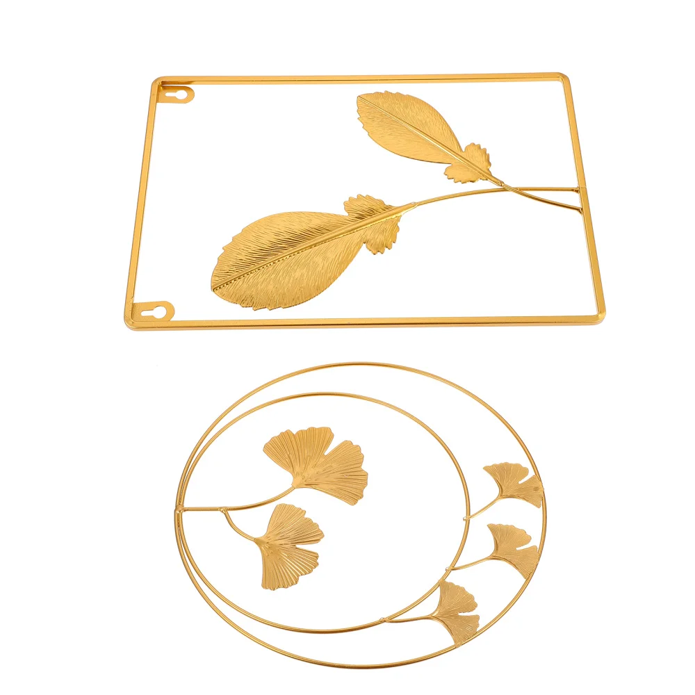 

2pcs Metal Wall Craft Leaves Art Hanging Ornament Decorative Leaves Adornment