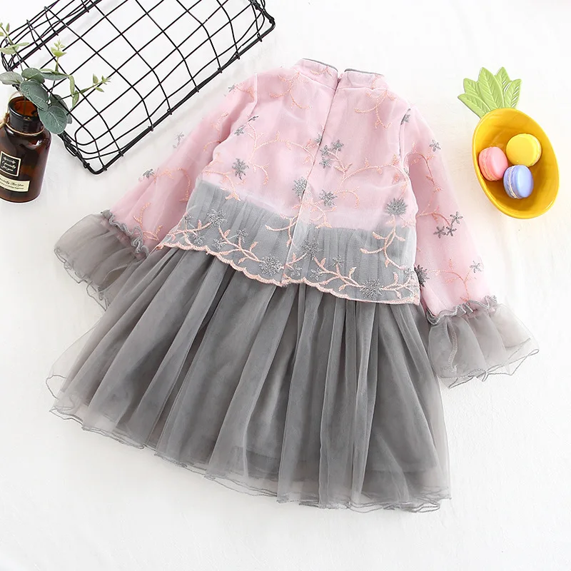 Chinese Style Girl Dress Children's Cute Cheongsam Toddler Vestidos Kids Dresses for Girls Baby Mesh Ball Gown | Детская одежда и