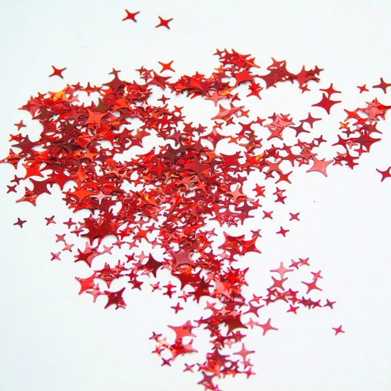 Блестки с четырьмя звездами блестящие лазерные украшения для ногтей дизайн