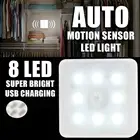 Светодиодная лампа с пассивным ИК датчиком движения, креативный беспроводной ночник для кабинета, лестницы, человеческого тела, индукционный ночник белого цвета