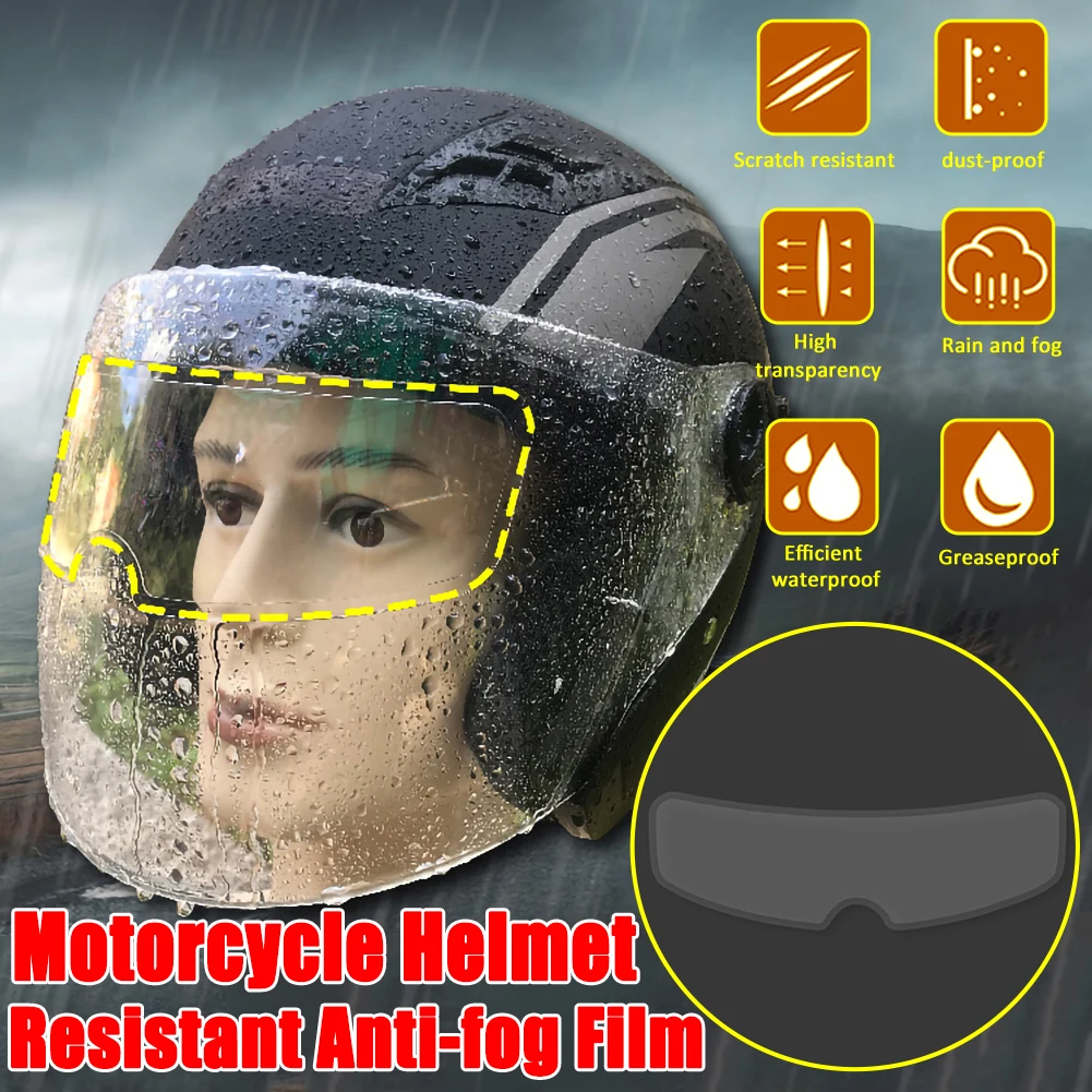 

Universal Type Motorcycle Helmet Anti-rain Anti-fog Film Electric Car Half-helmet Anti-fog Lens Patch Helmet Resistant Anti-fog