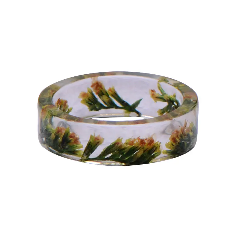 

Ring Beautiful DIY Dried Flowers Colorful Resin Ring Novelty Clear Classic Flowers Plants Inside Engagement Ring Finger Decor