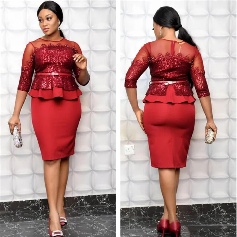 

African dresses for women 2 pieces Lace stitching top+skirt for Elegant lady for party/wedding african dress