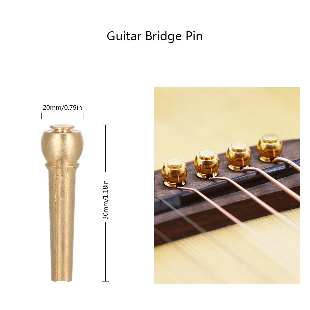 

6pcs Metal Acoustic Guitar Bridge Pins Brass Guitar Strings Fixed Cone String Pins String Nails Guitar Parts & Accessories