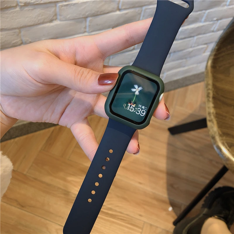 Ремешок силиконовый для apple watch band 44 мм 40 38 42 резиновый браслет iwatch Series 6 5 4 3 Se 7 |