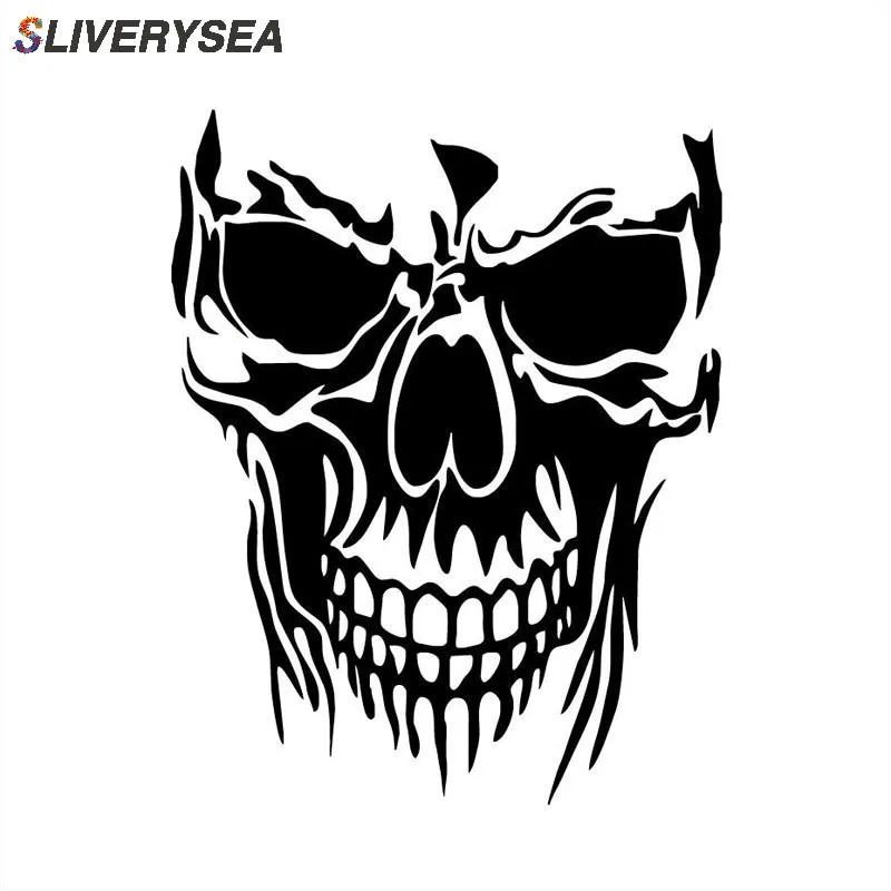 SLIVERYSEA наклейки на автомобиль в виде черепа штамповочный станок из винила JDM