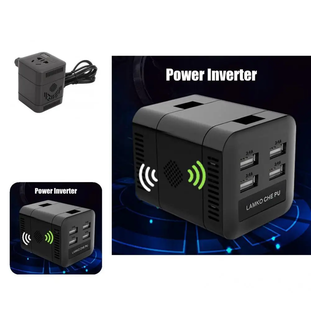 Multifunctional 12V to 220V Power Converter with Fuse Car Inverter Charger Strong Output  Electrical Equipment