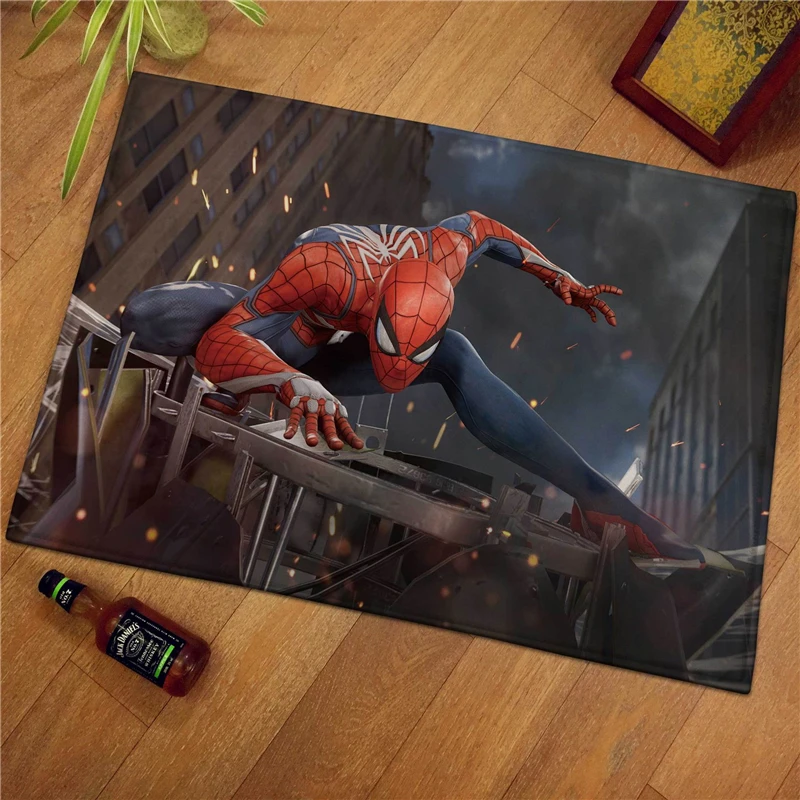 

Spiderman Flannel Bath Cartoon Mat Toilet Carpet Door Mat Bathroom Rug Kitchen Carpets Bedroom Floor Absorbent Outdoor Doormat