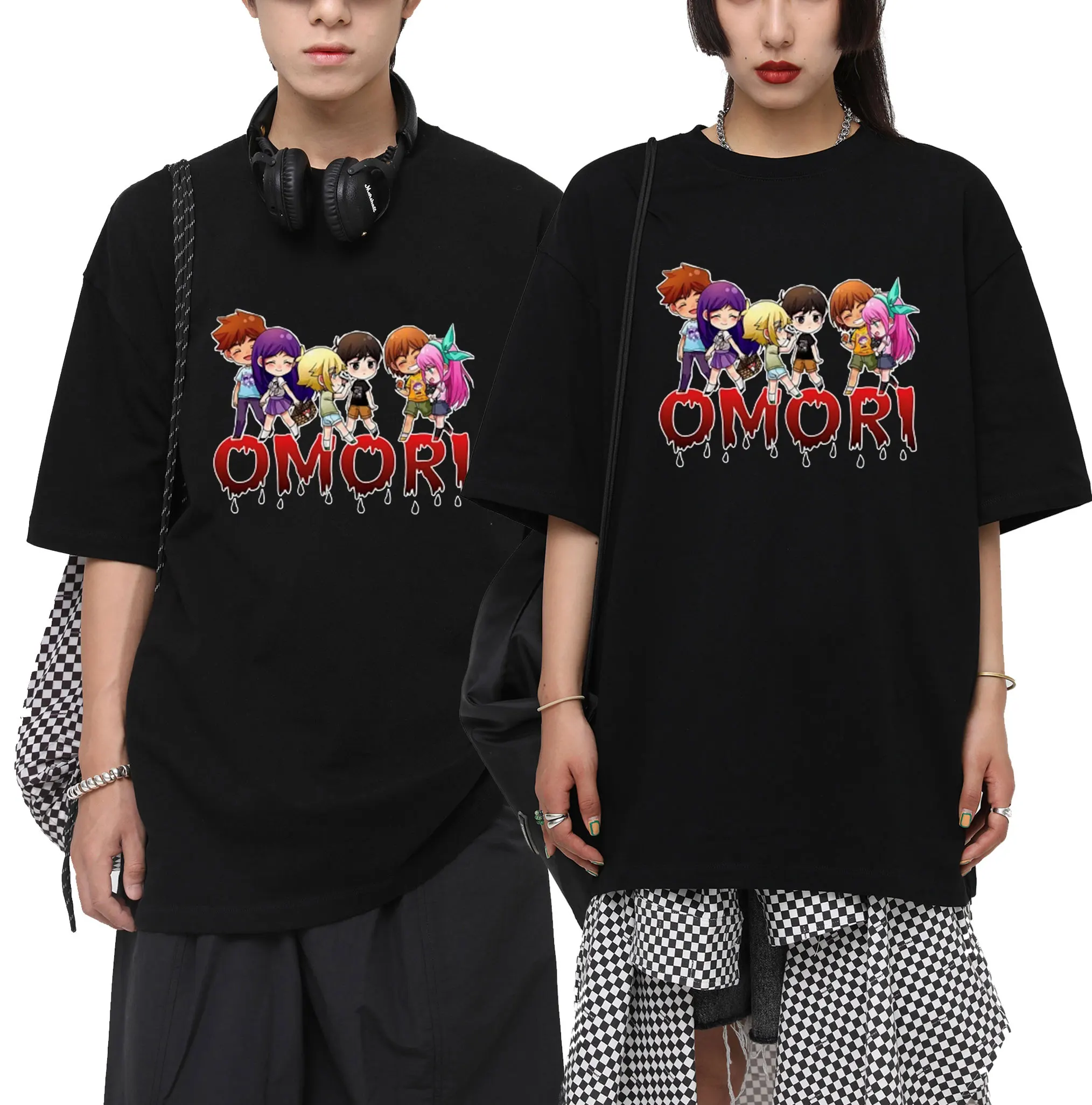 

Omori Hipster Print Tshirt 2021 New Cartoon Anime Tees Men Women Cute Funny T-shirt Tops Psychological Horror Rpg Game T Shirts
