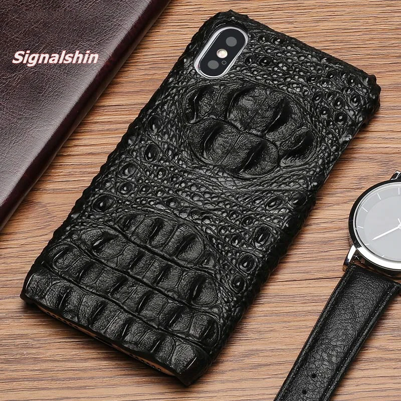 Роскошный 3D чехол для телефона из натуральной кожи с крокодиловым принтом iPhone 12