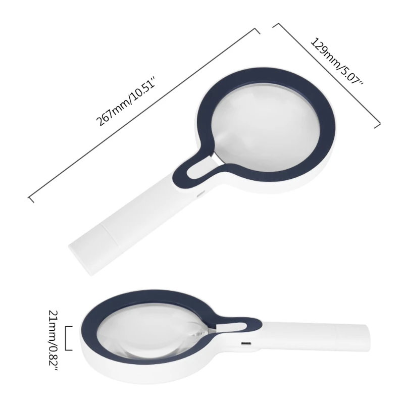 

5-10X Handheld Large Magnify Glass 29 LED Illuminated Lighted Magnifier