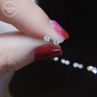 aazuo 100 pt900 real diamond 0 10ct classic stud earring for woman wedding engagement party