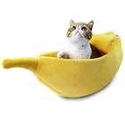 Кровать для кошек в форме банана, теплая прочная корзина для собак и щенков, переносной домик, мягкая кровать