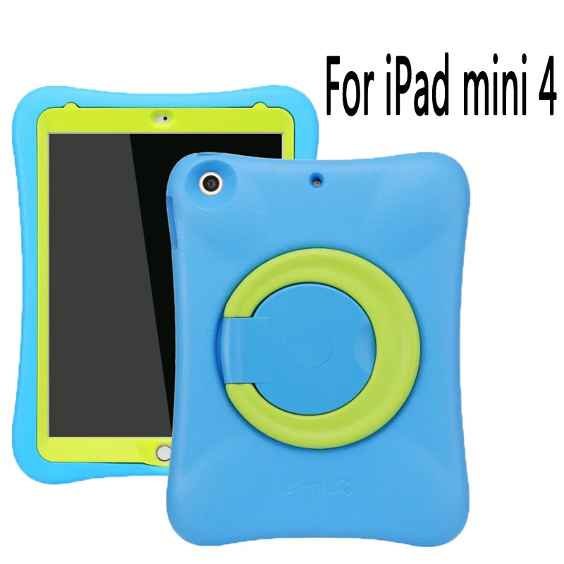 Pepkoo для iPad mini чехол mini 4 чехол EVA funda мягкая детская Противоударная подставка с поворотом на 360 градусов для iPad mini 5 Чехол couqe - Цвет: mini4lightblue