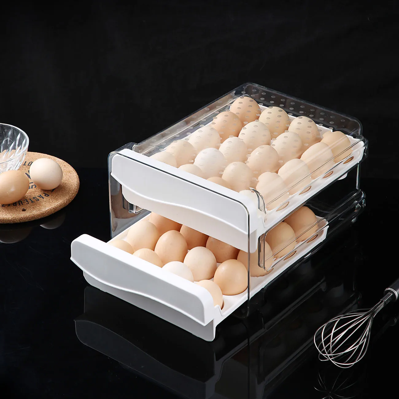 

Egg Storage Box Refrigerator Fresh-Keeping Box Drawer Type Breathable Kitchen Freezing Special Artifact Compartment Box