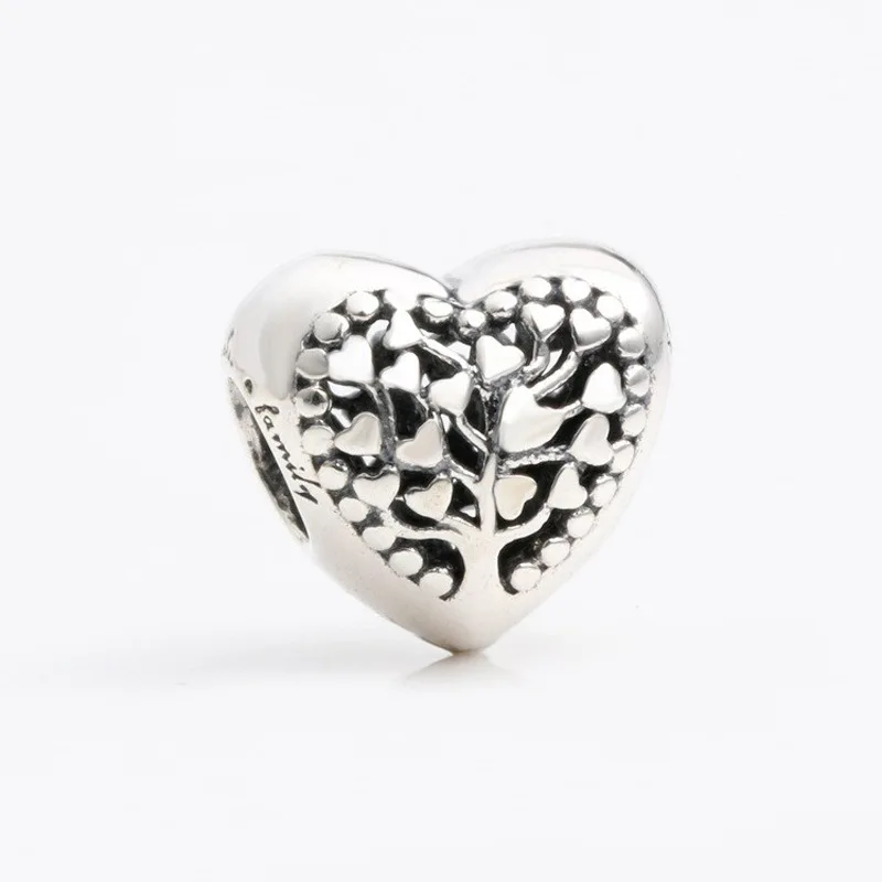 

Lorena Authentic 925 Silver Plain silver love tree life tree beads Fit Original charms Bracelet Necklace Pendant