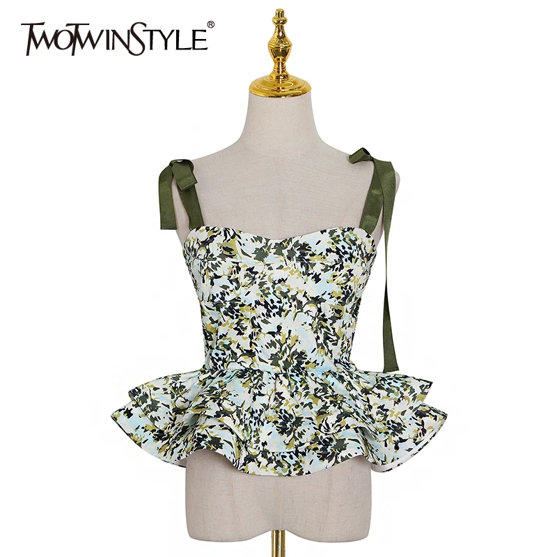 Женский Повседневный жилет TWOTWINSTYLE с квадратным воротником на тонких бретельках