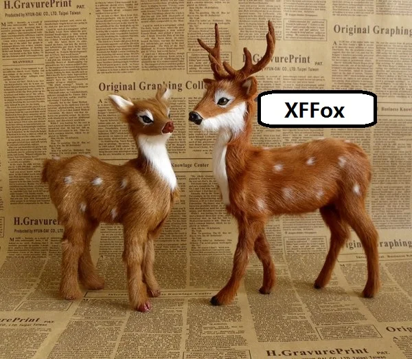 

cute simulation deer model plastic&furs sika deer doll home decoration gift xf2345