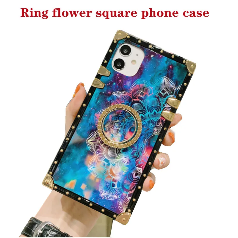 

Fashion ring holder flower phone case for iPhone 12 Mini 11 12 Pro Max XS Max XR 7 8 6S Plus 12 11 Pro Phone case back cover