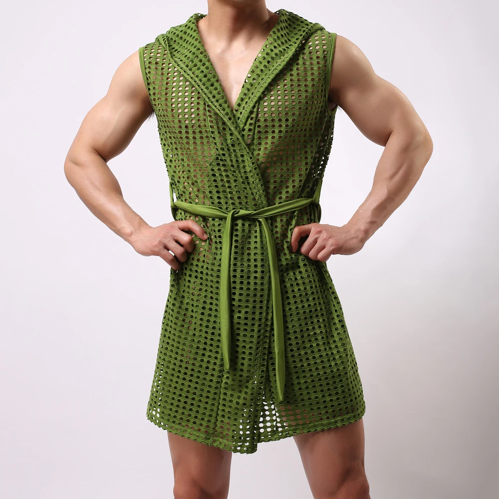 Мужская одежда нижнее белье сексуальная Повседневная Домашняя Сетчатое полые