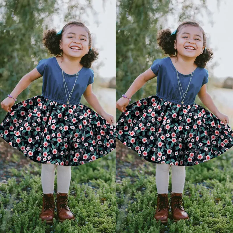 Pudcoco/Модная детская джинсовая рубашка для маленьких девочек Сезон весна-осень